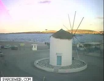Paros webcam - Windmill in Parikia, Paros webcam, Cyclades, Cyclades