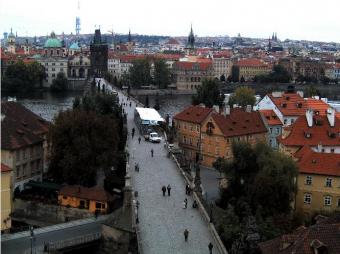 Prague webcam - Charles Bridge from Lesser Town webcam, Bohemia, Prague