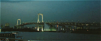 Tokyo webcam - Odaiba Rainbow Bridge webcam, Kansai, Honshu